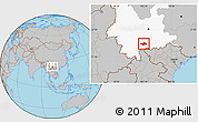 Gray Location Map of Honghe, highlighted parent region
