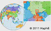 Political Location Map of Honghe