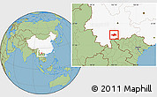 Savanna Style Location Map of Honghe, highlighted country