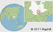 Savanna Style Location Map of Honghe, highlighted parent region
