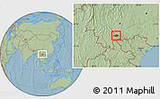 Savanna Style Location Map of Honghe, hill shading