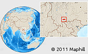 Shaded Relief Location Map of Honghe