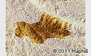 Physical Map of Honghe, lighten
