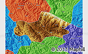 Physical Map of Honghe, political outside