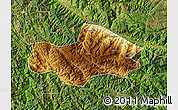 Physical Map of Honghe, satellite outside