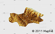 Physical Map of Honghe, single color outside