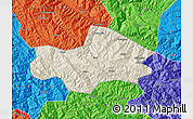 Shaded Relief Map of Honghe, political outside