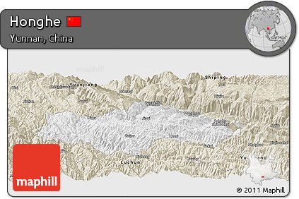 Classic Style Panoramic Map of Honghe