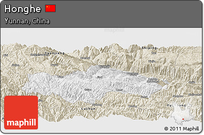 Classic Style Panoramic Map of Honghe