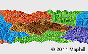 Physical Panoramic Map of Honghe, political outside