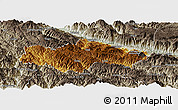 Physical Panoramic Map of Honghe, semi-desaturated