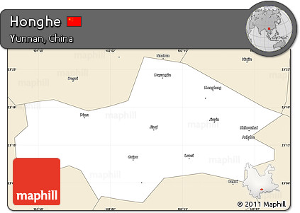 Classic Style Simple Map of Honghe
