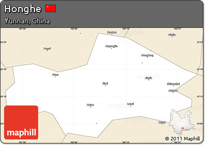 Classic Style Simple Map of Honghe