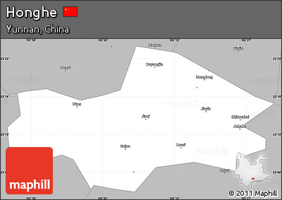 Gray Simple Map of Honghe