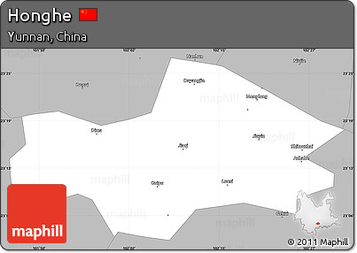 Gray Simple Map of Honghe