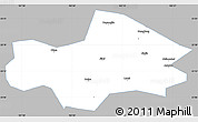 Gray Simple Map of Honghe, single color outside