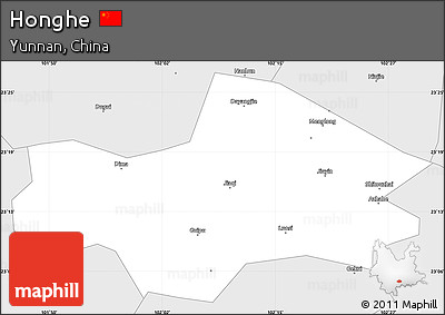 Silver Style Simple Map of Honghe