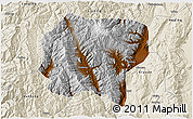 Physical 3D Map of Jianchuan, shaded relief outside