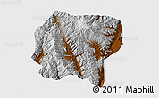 Physical 3D Map of Jianchuan, single color outside
