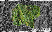 Satellite 3D Map of Jianchuan, desaturated