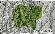 Satellite 3D Map of Jianchuan, lighten, semi-desaturated