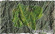 Satellite 3D Map of Jianchuan, semi-desaturated