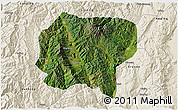 Satellite 3D Map of Jianchuan, shaded relief outside