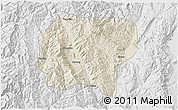 Shaded Relief 3D Map of Jianchuan, lighten, desaturated