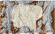 Shaded Relief 3D Map of Jianchuan, physical outside