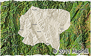 Shaded Relief 3D Map of Jianchuan, satellite outside