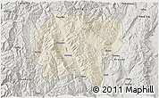 Shaded Relief 3D Map of Jianchuan, semi-desaturated
