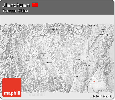 Silver Style 3D Map of Jianchuan
