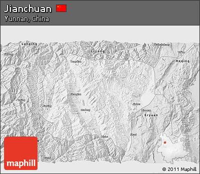 Silver Style 3D Map of Jianchuan