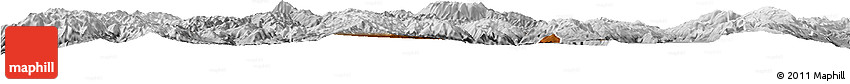 Physical Horizon Map of Jianchuan, lighten, desaturated