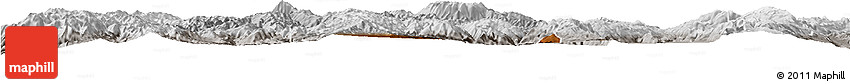 Physical Horizon Map of Jianchuan, lighten, semi-desaturated