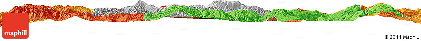 Physical Horizon Map of Jianchuan, political outside