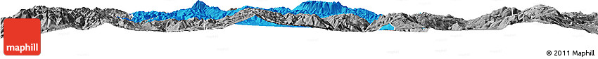 Political Horizon Map of Jianchuan, desaturated