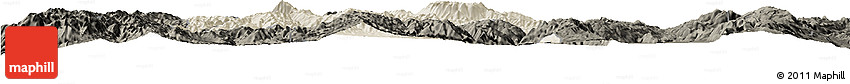 Shaded Relief Horizon Map of Jianchuan, darken