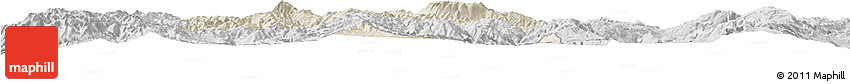 Shaded Relief Horizon Map of Jianchuan, desaturated