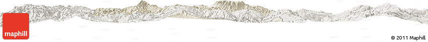Shaded Relief Horizon Map of Jianchuan, lighten