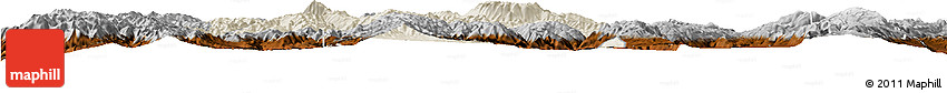 Shaded Relief Horizon Map of Jianchuan, physical outside