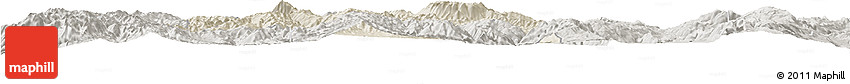 Shaded Relief Horizon Map of Jianchuan, semi-desaturated