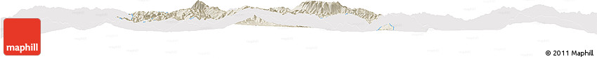 Shaded Relief Horizon Map of Jianchuan, single color outside