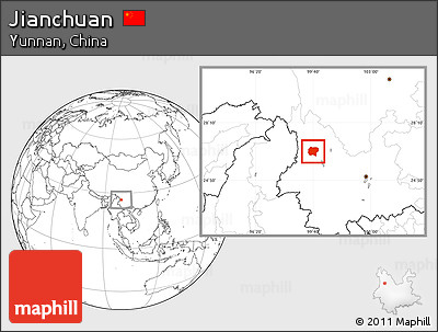 Blank Location Map of Jianchuan
