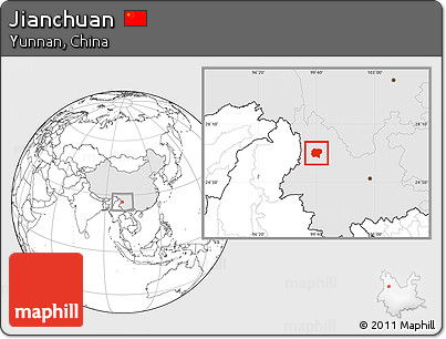 Blank Location Map of Jianchuan, highlighted country