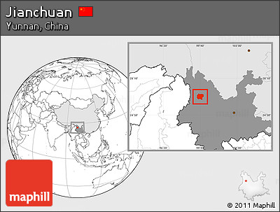 Blank Location Map of Jianchuan, highlighted country, highlighted parent region