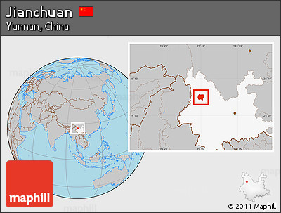 Gray Location Map of Jianchuan, highlighted parent region