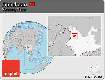 Gray Location Map of Jianchuan, highlighted parent region