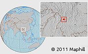 Gray Location Map of Jianchuan, hill shading