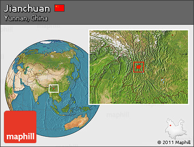 Satellite Location Map of Jianchuan